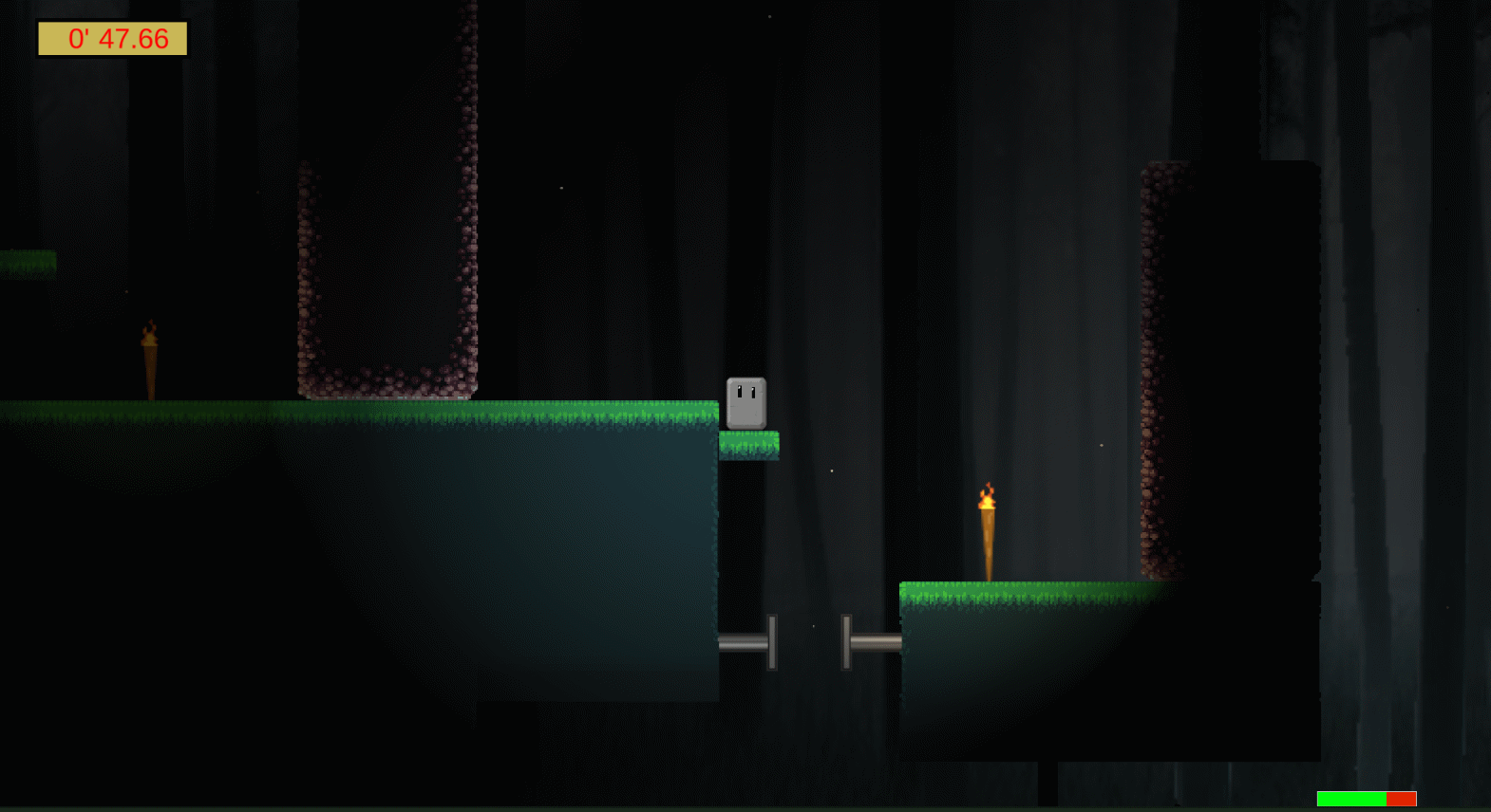 jeu de plateformes 2d forêt sombre avec pièges