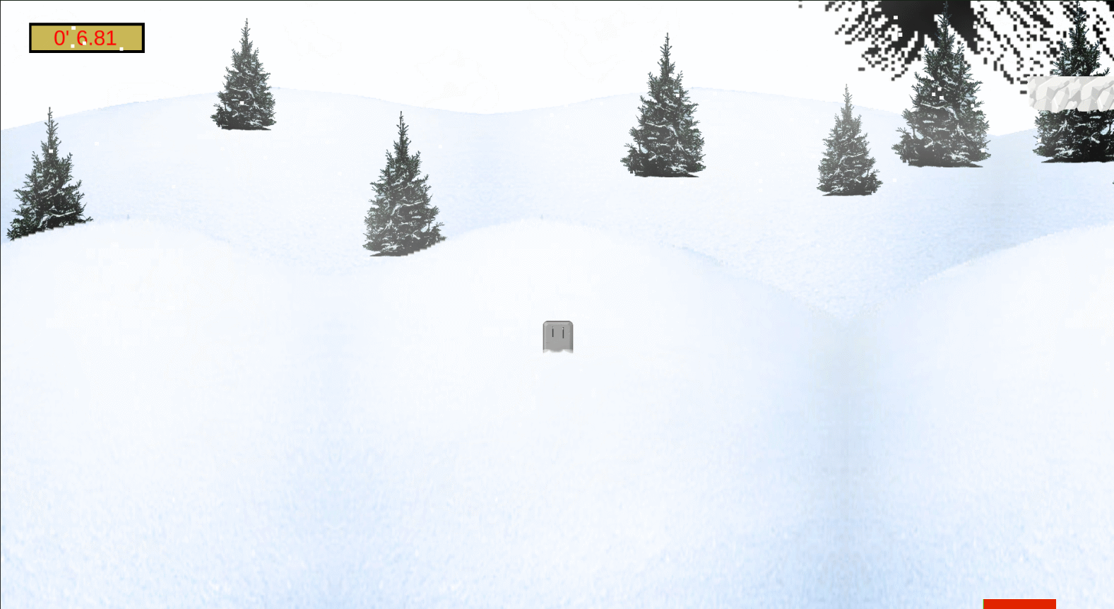 jeu de plateformes 2d champ de neige avec sapins