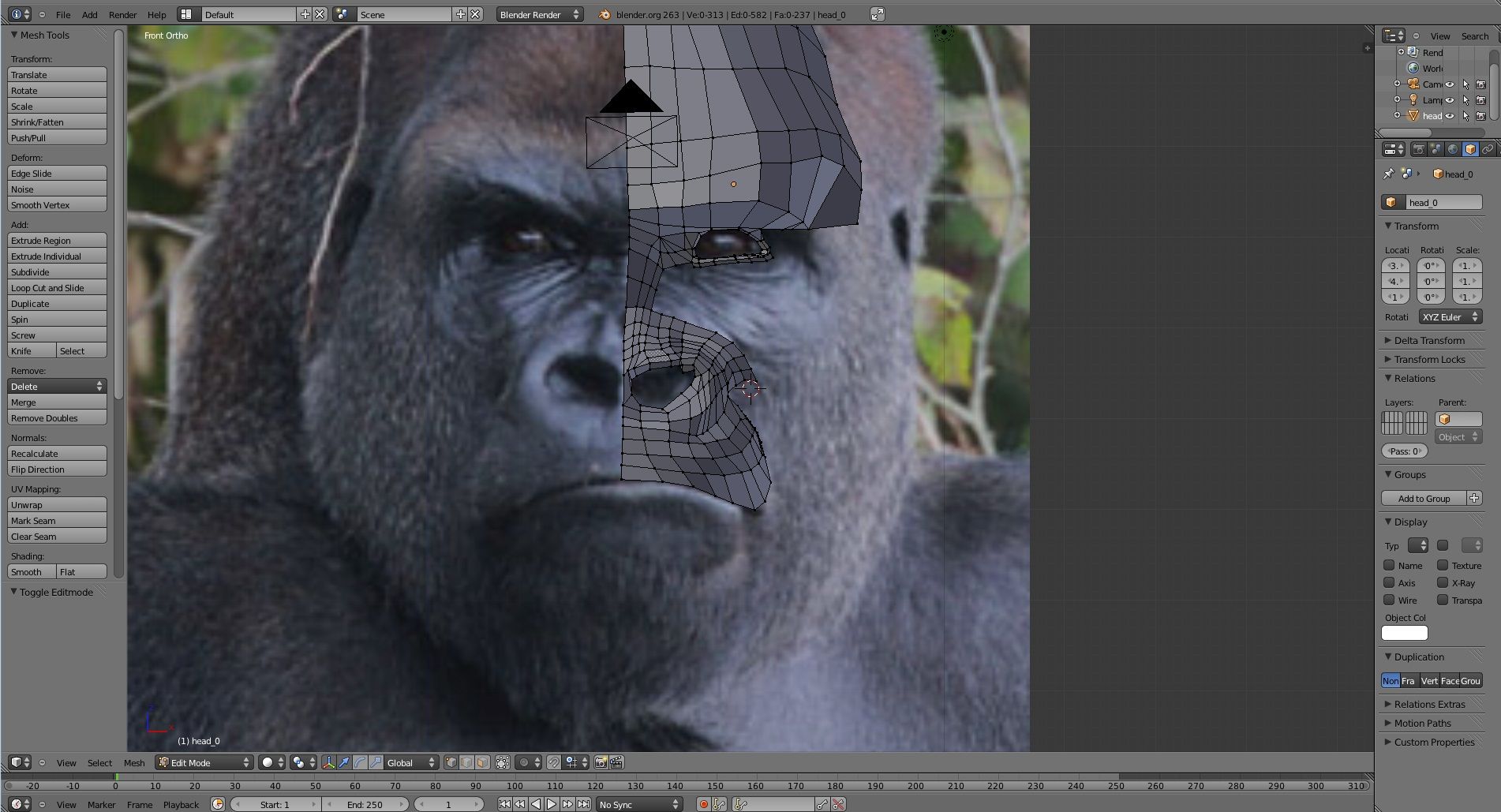 Conception gorille 3d